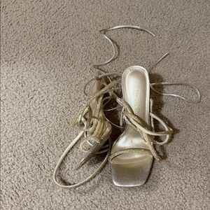 Gold Strappy Heels